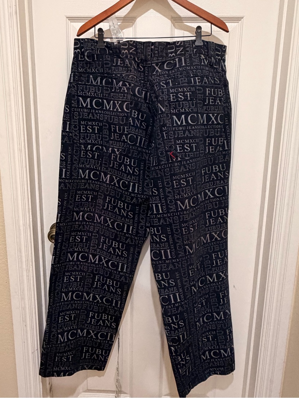 FUBU Black All-Over Logo Print Men's Pants